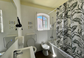 Double bed room with shared bathroom